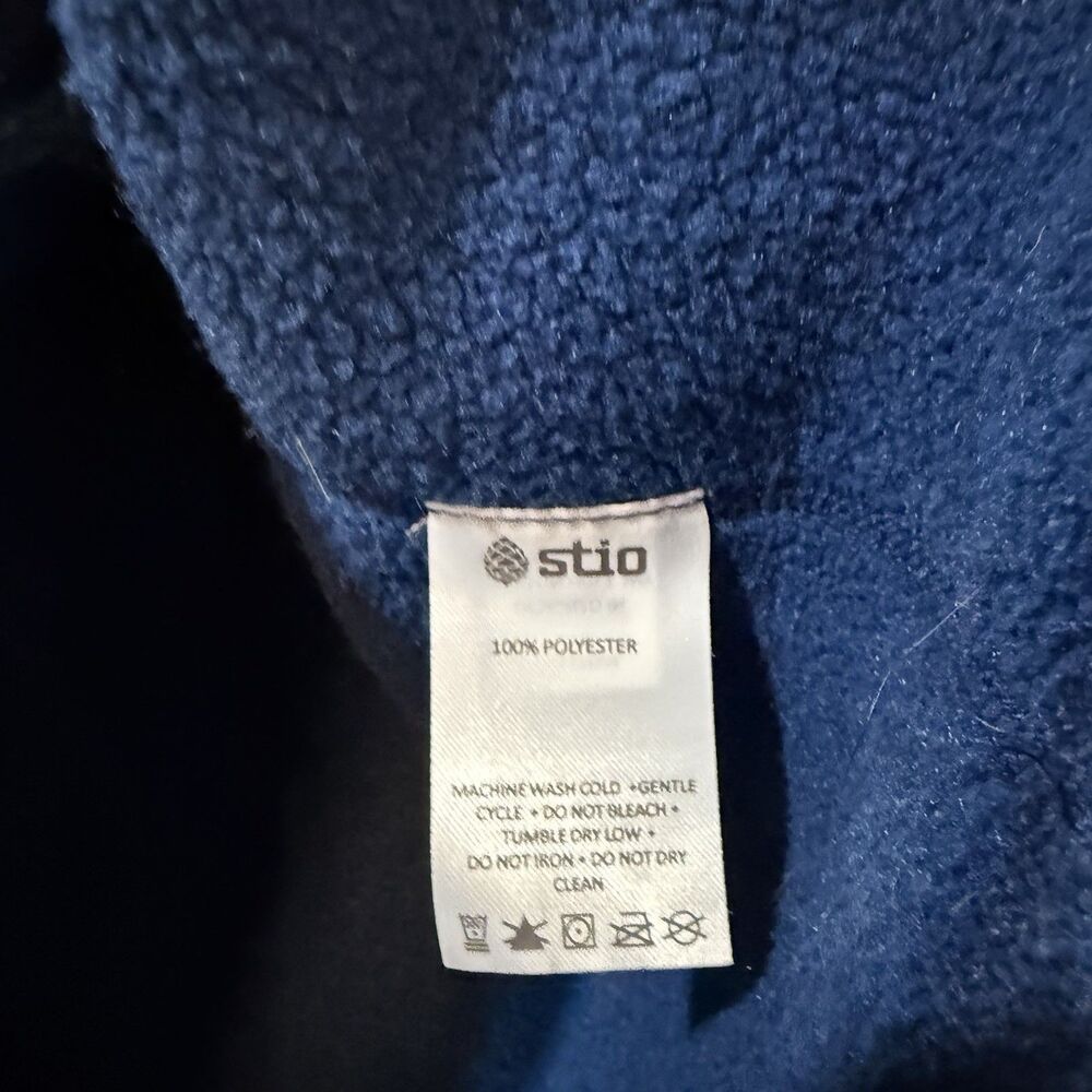 Stio Hoodie Womens Small Navy Sweetwater Fleece Thumbholes 1/4 Zip Sweatshirt - Picture 9 of 11